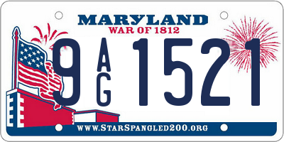 MD license plate 9AG1521