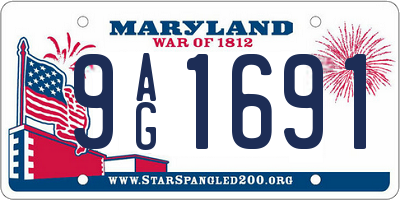 MD license plate 9AG1691