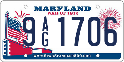 MD license plate 9AG1706
