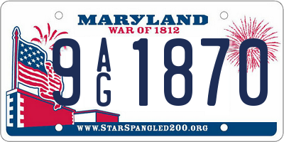MD license plate 9AG1870