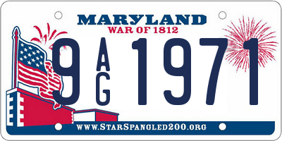 MD license plate 9AG1971