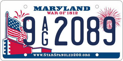 MD license plate 9AG2089