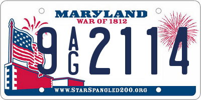 MD license plate 9AG2114