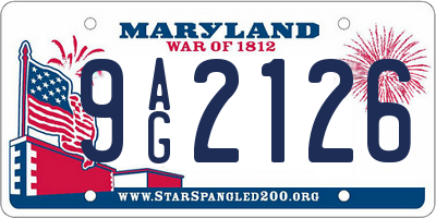 MD license plate 9AG2126