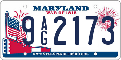 MD license plate 9AG2173