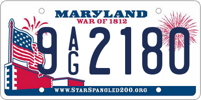 MD license plate 9AG2180