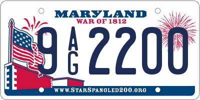 MD license plate 9AG2200