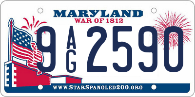 MD license plate 9AG2590