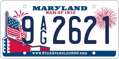 MD license plate 9AG2621