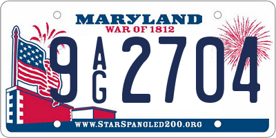 MD license plate 9AG2704