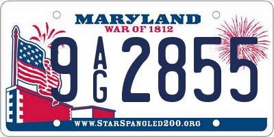 MD license plate 9AG2855
