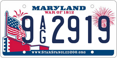 MD license plate 9AG2919