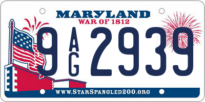 MD license plate 9AG2939