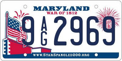MD license plate 9AG2969
