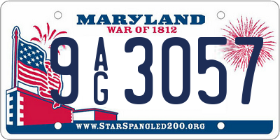 MD license plate 9AG3057