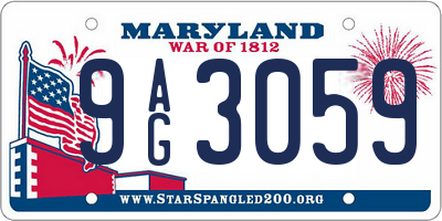 MD license plate 9AG3059