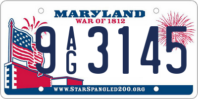 MD license plate 9AG3145