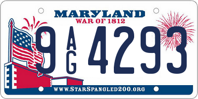 MD license plate 9AG4293