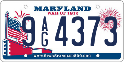 MD license plate 9AG4373