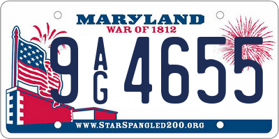 MD license plate 9AG4655