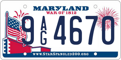 MD license plate 9AG4670
