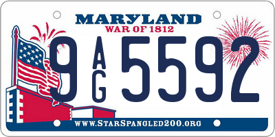 MD license plate 9AG5592