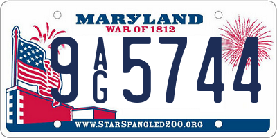 MD license plate 9AG5744