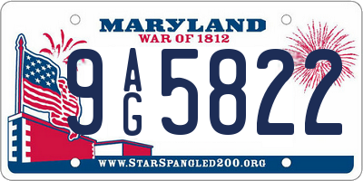 MD license plate 9AG5822
