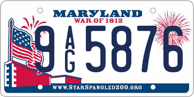 MD license plate 9AG5876