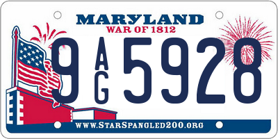 MD license plate 9AG5928