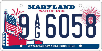 MD license plate 9AG6058