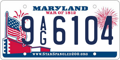MD license plate 9AG6104
