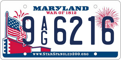 MD license plate 9AG6216