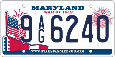 MD license plate 9AG6240