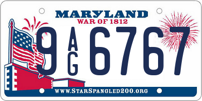 MD license plate 9AG6767