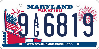 MD license plate 9AG6819