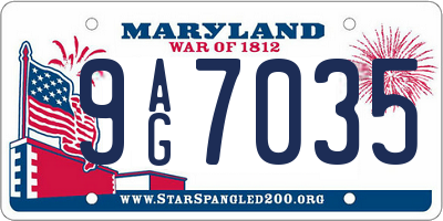 MD license plate 9AG7035