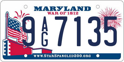 MD license plate 9AG7135
