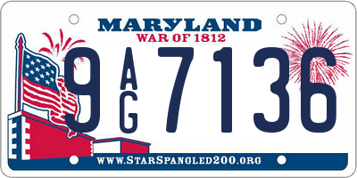 MD license plate 9AG7136