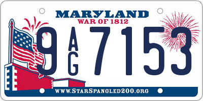 MD license plate 9AG7153