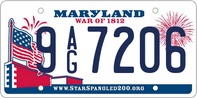 MD license plate 9AG7206