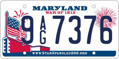 MD license plate 9AG7376