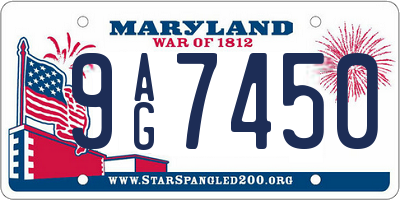 MD license plate 9AG7450
