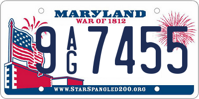 MD license plate 9AG7455