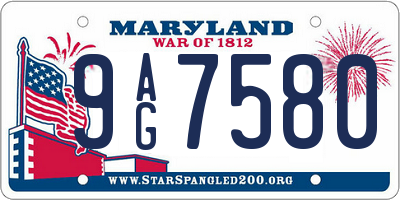 MD license plate 9AG7580