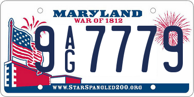 MD license plate 9AG7779