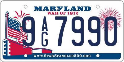 MD license plate 9AG7990