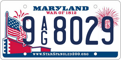 MD license plate 9AG8029