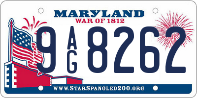 MD license plate 9AG8262