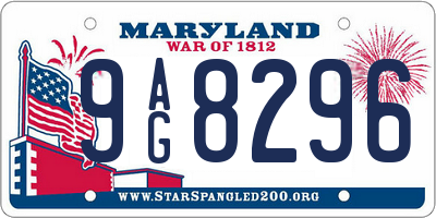 MD license plate 9AG8296